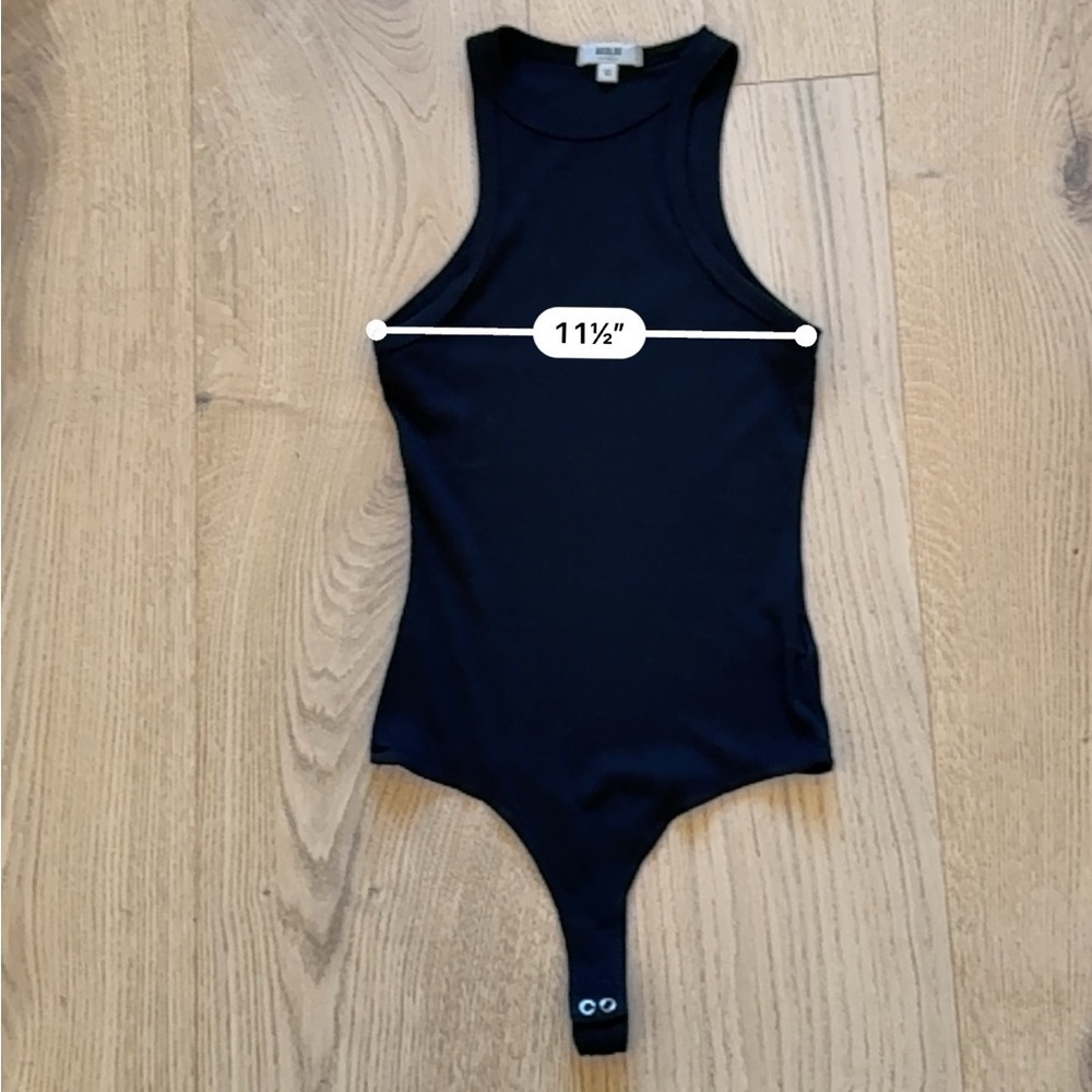 AGOLDE Rianne Ribbed Bodysuit Black Women’s XS High Neck Racerback - Picture 4 of 6